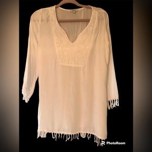 EUC! White Swim coverup or Tunic top! Size Small